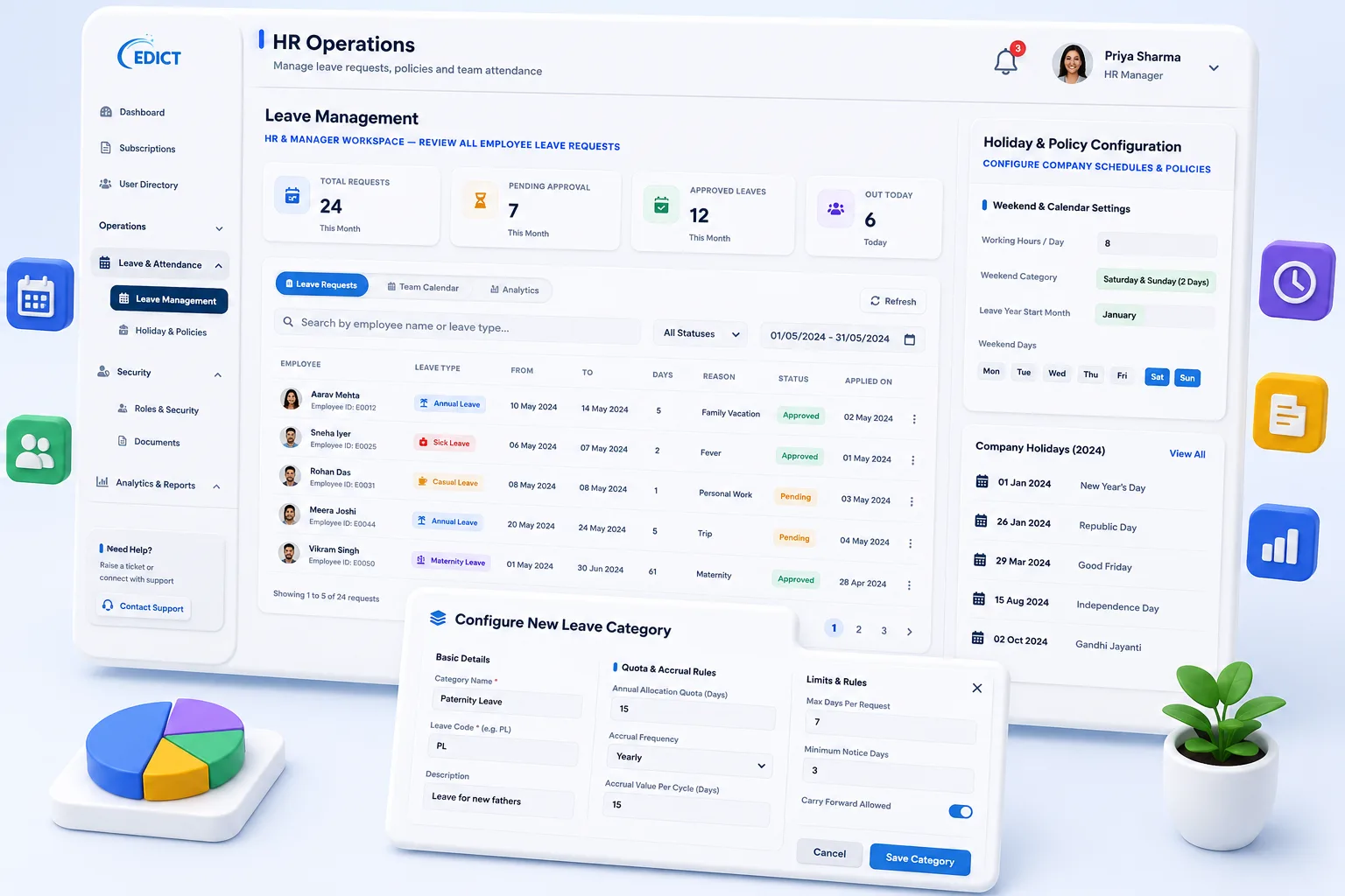 EDICT Leave Management screenshot