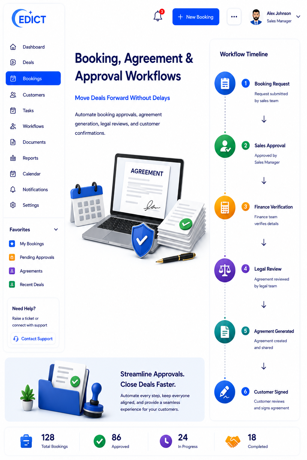 Booking, Agreement & Approval Workflows