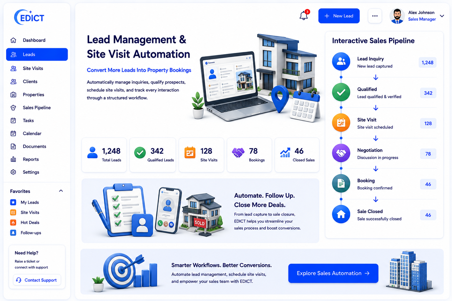 Lead Management & Site Visit Automation